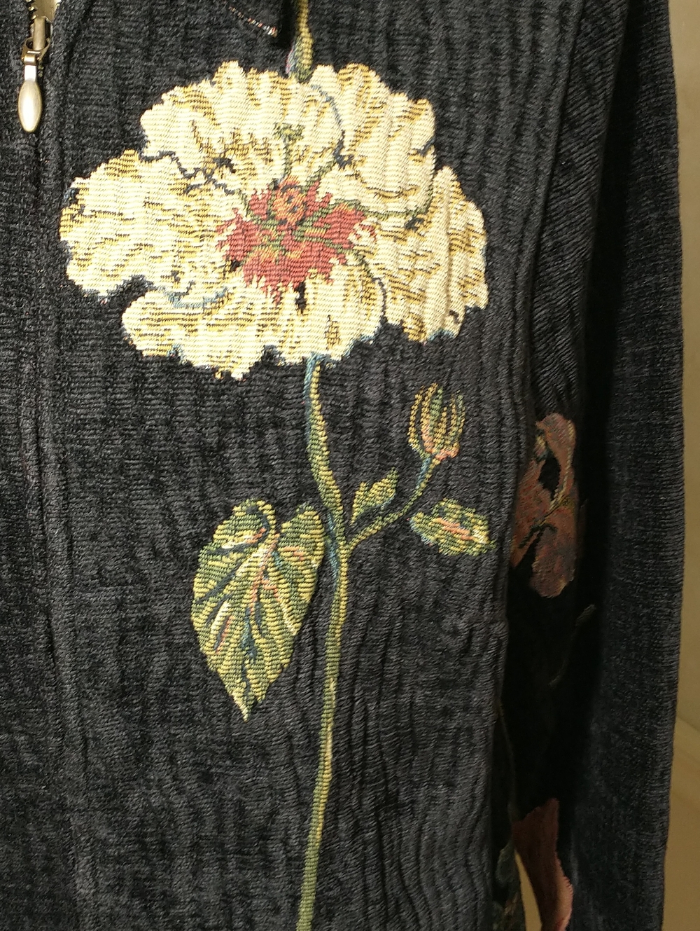 Cabi Black Floral Tapestry Embroidered Jacket, Size Medium, Gramcore, Cottagecor - Picture 2 of 9
